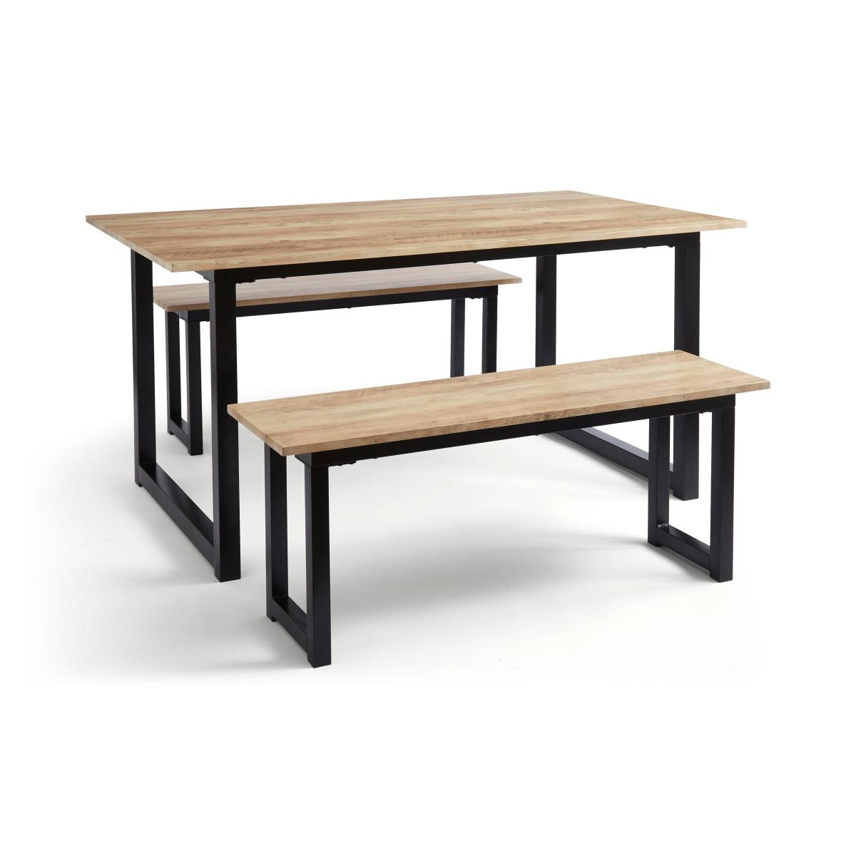 Sampson 6 Seater Dining Bench Set Light Wood – image 4