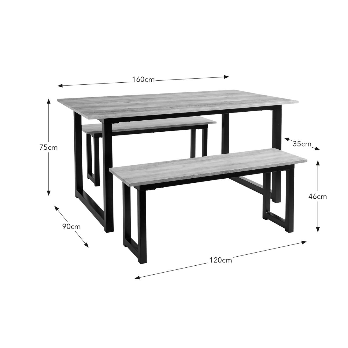 Sampson 6 Seater Dining Bench Set Light Wood – image 5