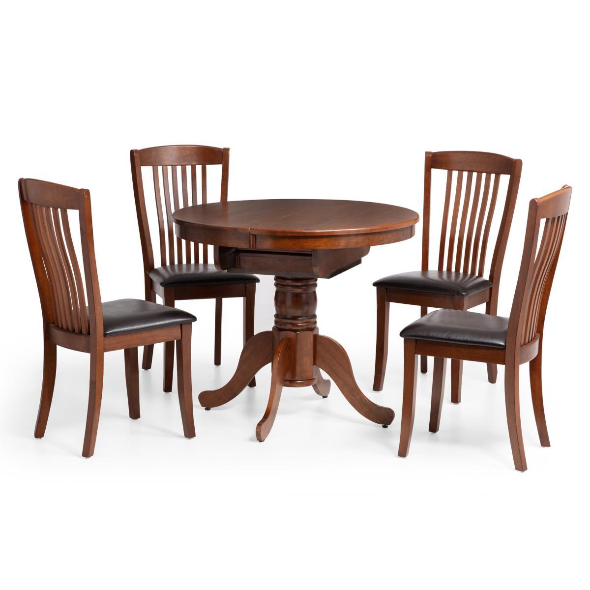 Cantebury Dining Table with 4 Chairs Brown and Black – image 2