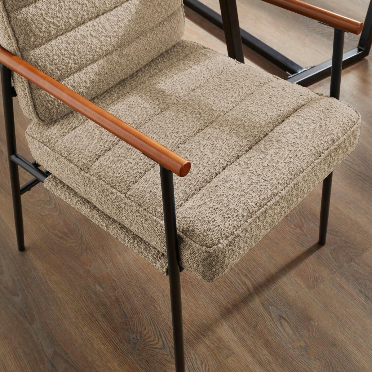 Rayner Rectangular Dining Table with Bude Mushroom Boucle Carver Chairs – image 4