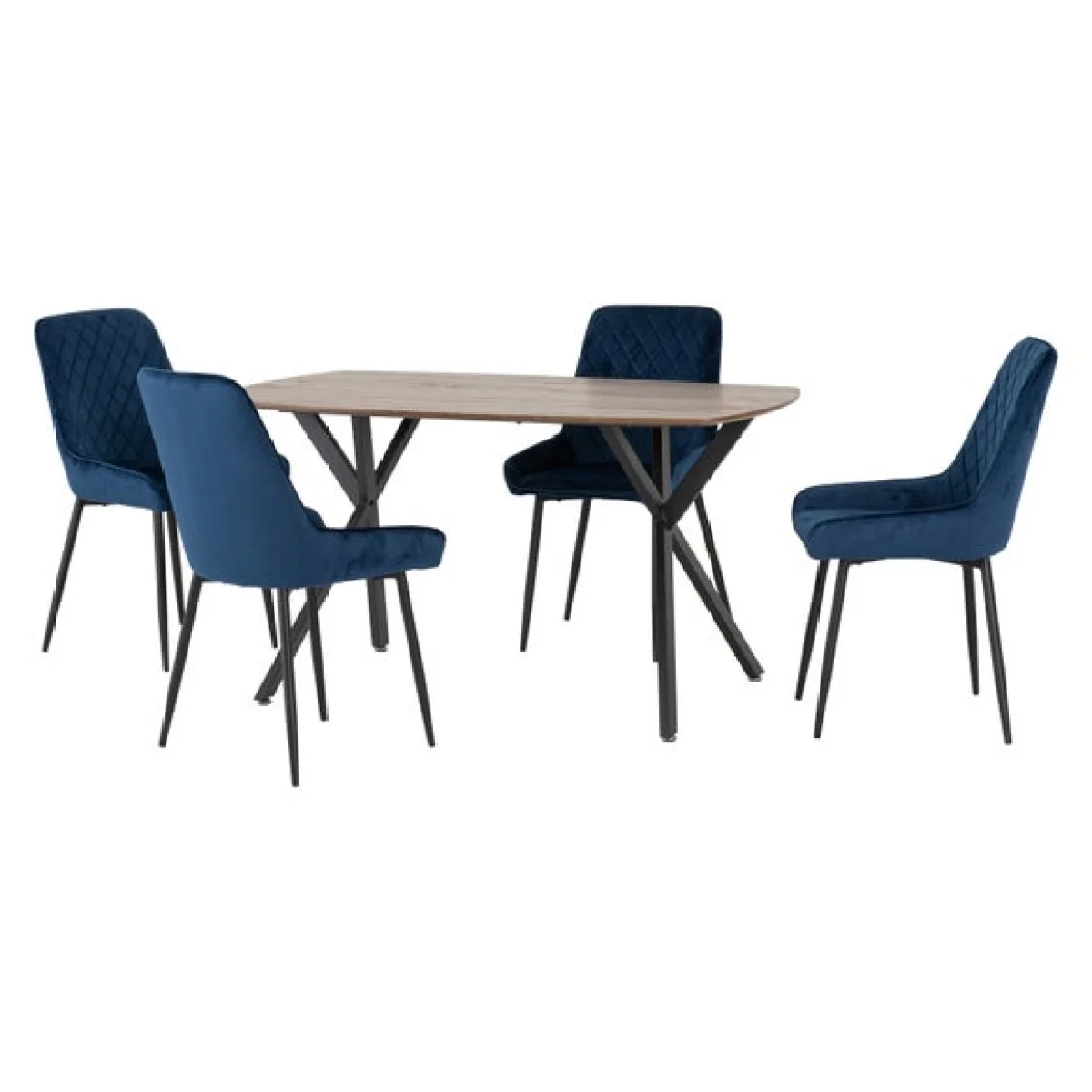 Athens Oak Effect Rectangle Dining Table with 4 Avery Dining Chairs – image 2