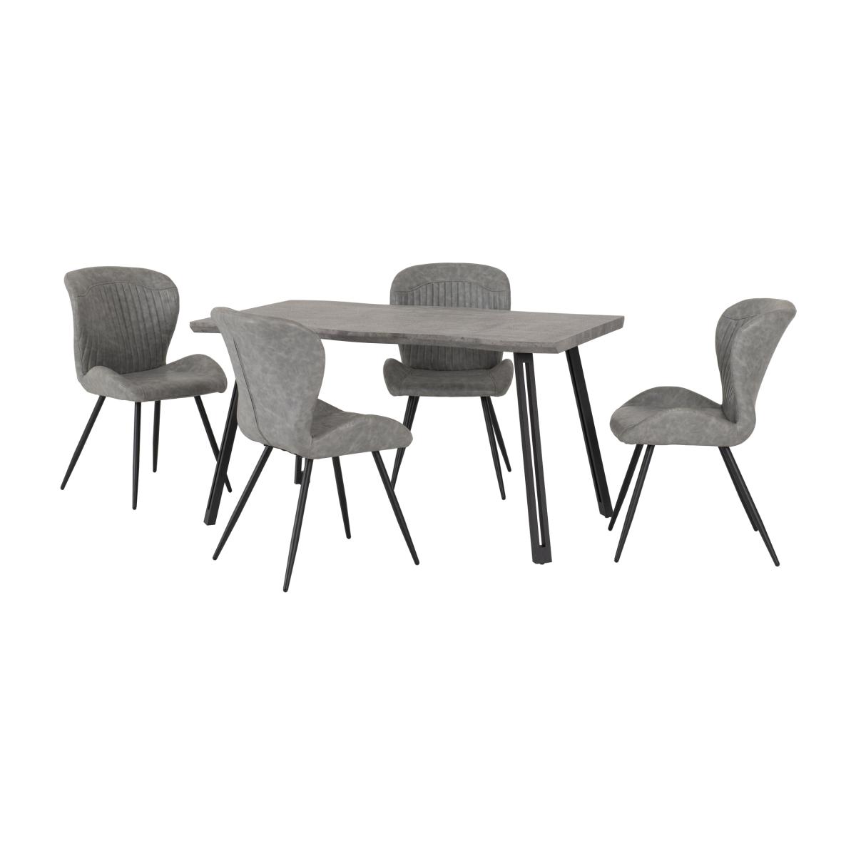 Quebec Wave Concrete Effect Dining Set Grey – image 1