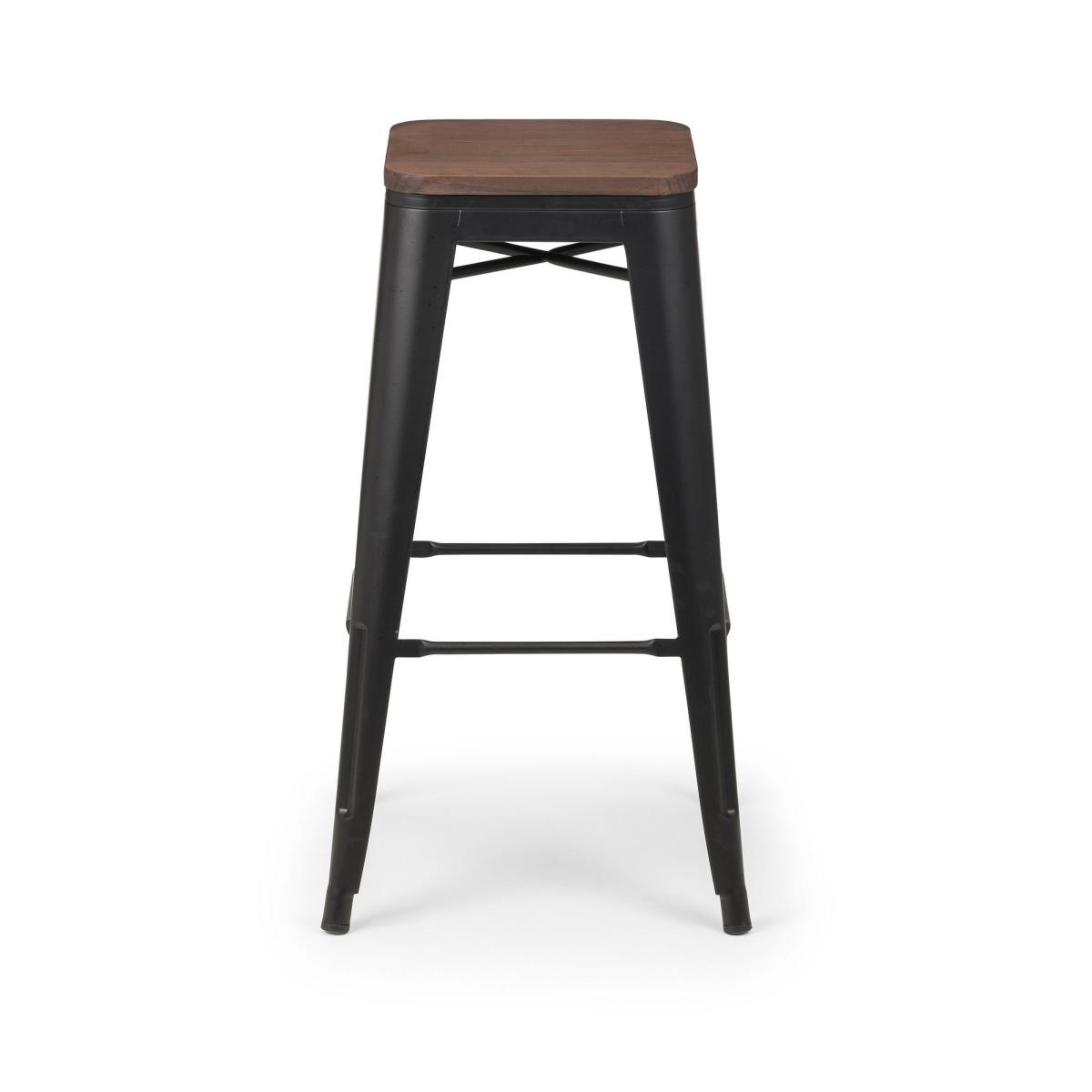 Dalston Round Bar Table with 2 Grafton Stools, Brown Brown/Black – image 5