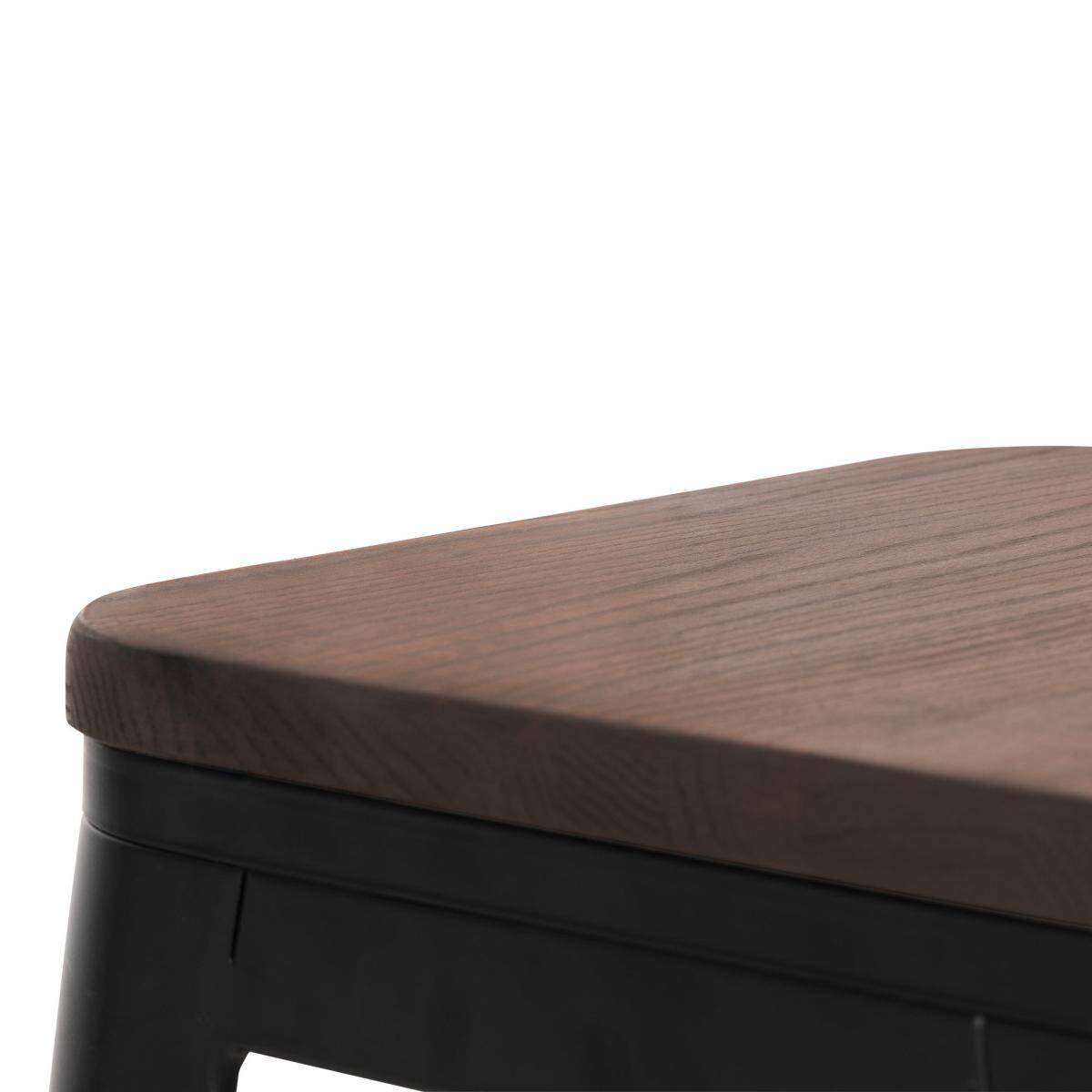 Dalston Round Bar Table with 2 Grafton Stools, Brown Brown/Black – image 6