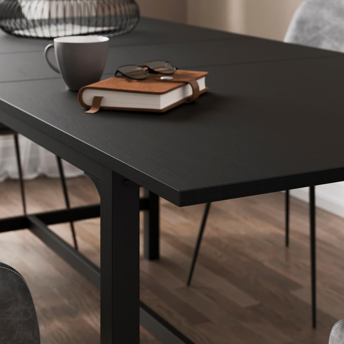 Fulton Rectangular Extendable Dining Table with Axel Grey Faux Leather Dining Chairs – image 5