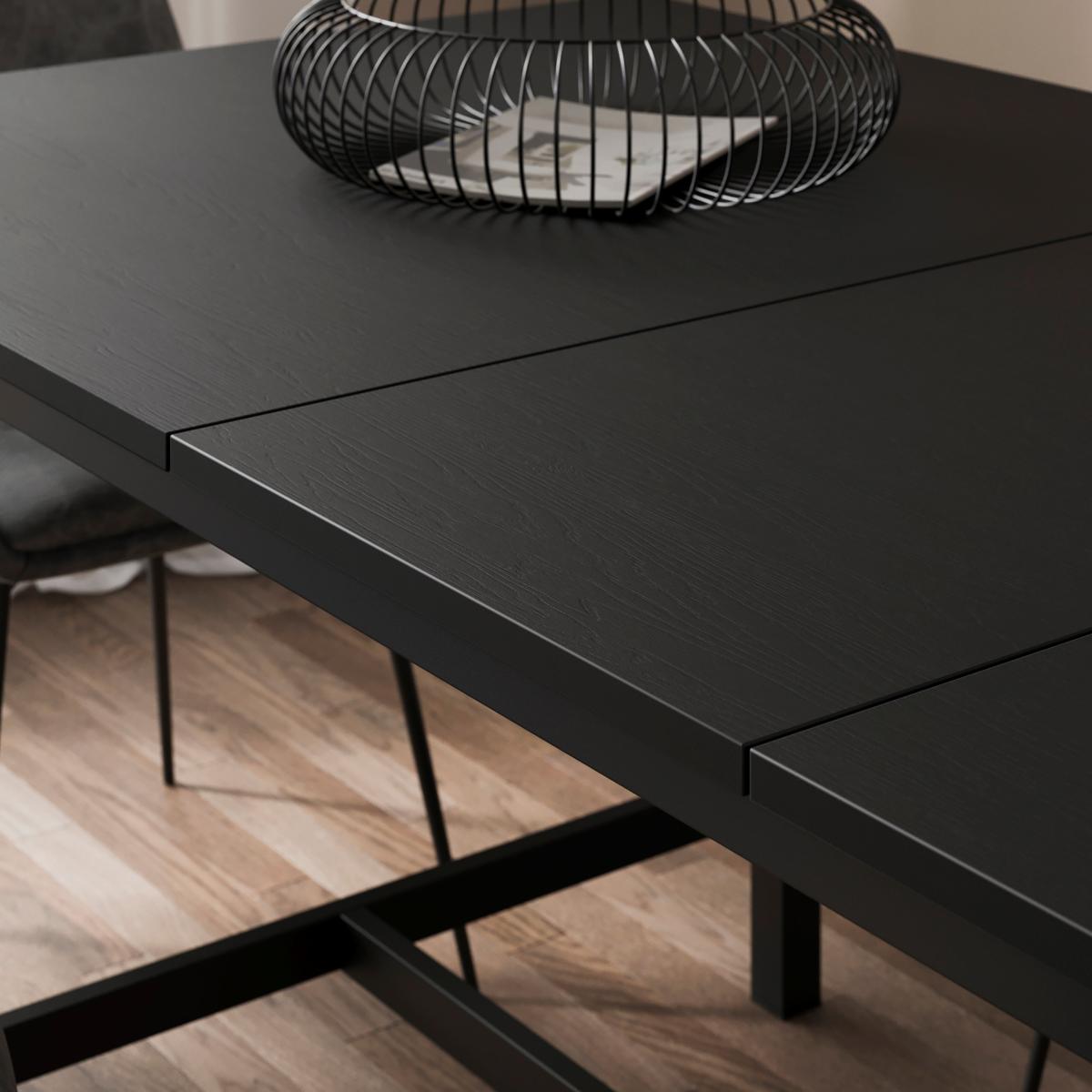 Fulton Rectangular Extendable Dining Table with Axel Grey Faux Leather Dining Chairs – image 6