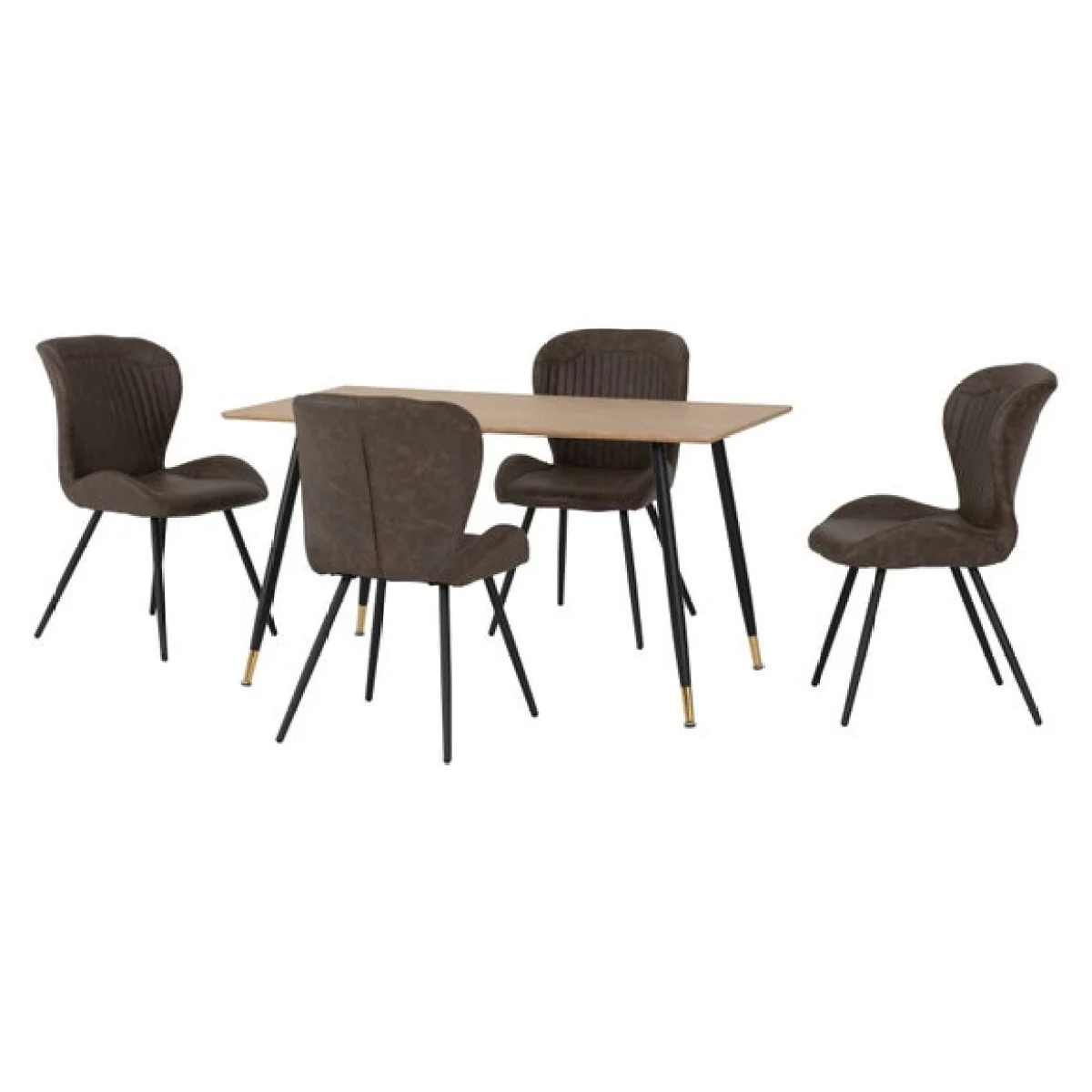 Hamilton & Quebec 4 Seater Dining Table with 4 Dining Chairs – image 2