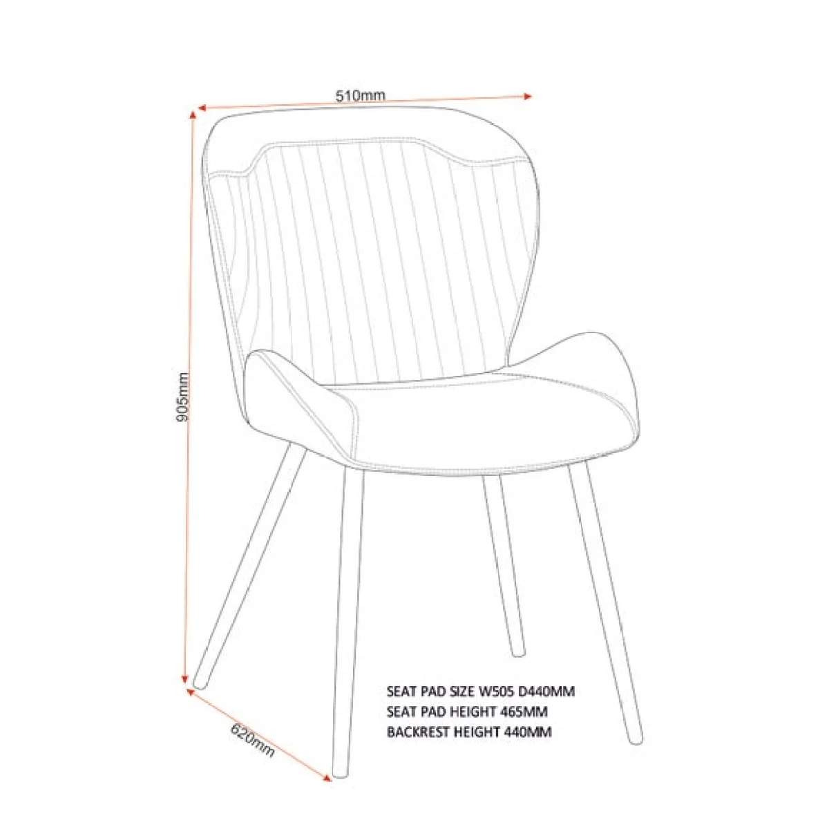 Hamilton & Quebec 4 Seater Dining Table with 4 Dining Chairs – image 10