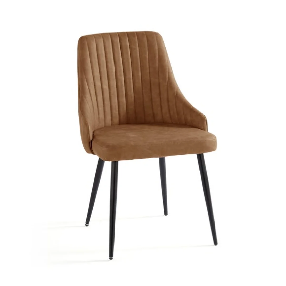 Brayden 4 Seater Round Dining Table with 4 Shea Brown Faux Leather Dining Chairs – image 7