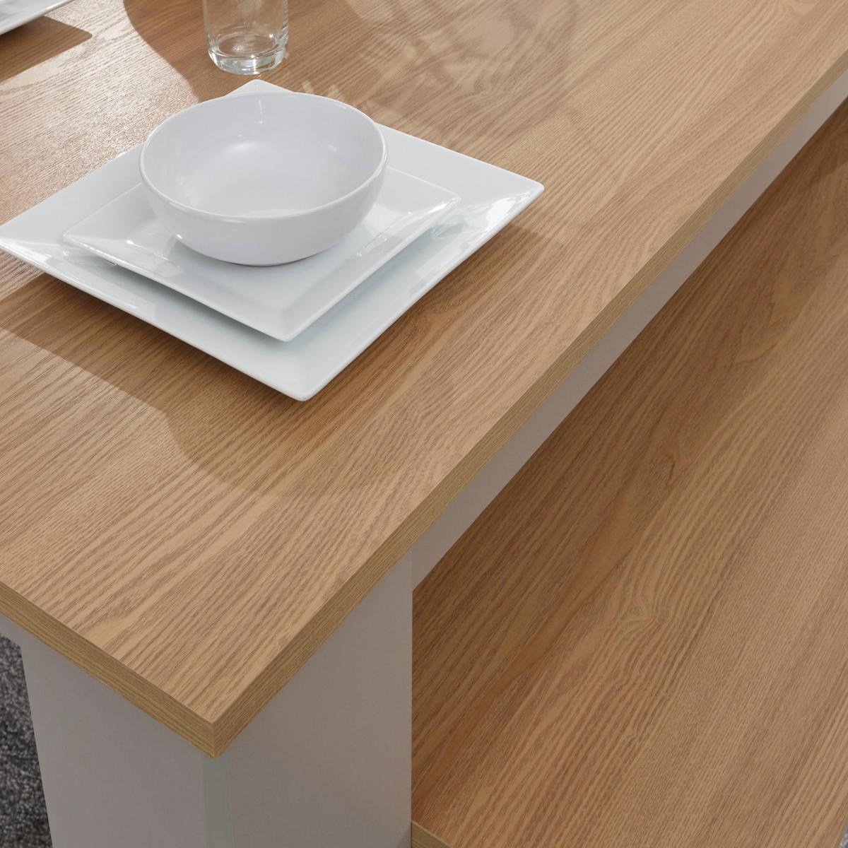 Lancaster 150cm Dining Table and Bench Set Grey and Brown – image 6