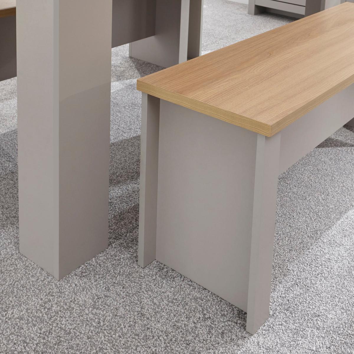 Lancaster 150cm Dining Table and Bench Set Grey and Brown – image 8