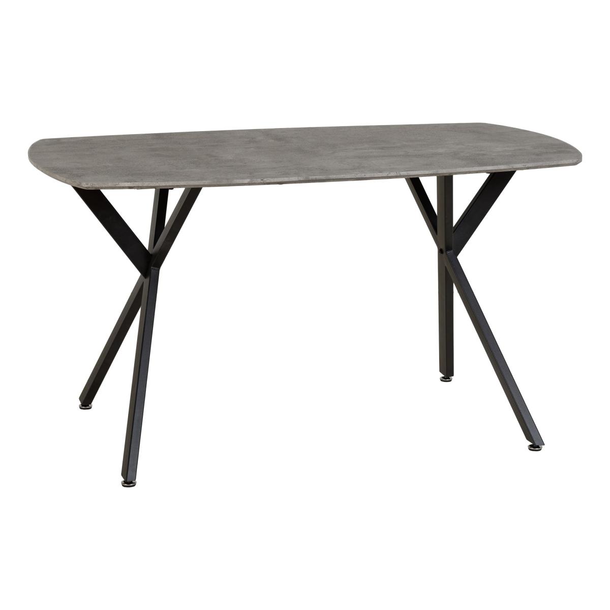 Athens Rectangular Concrete Effect Dining Table with 4 Avery Grey Dining Chairs Grey – image 2