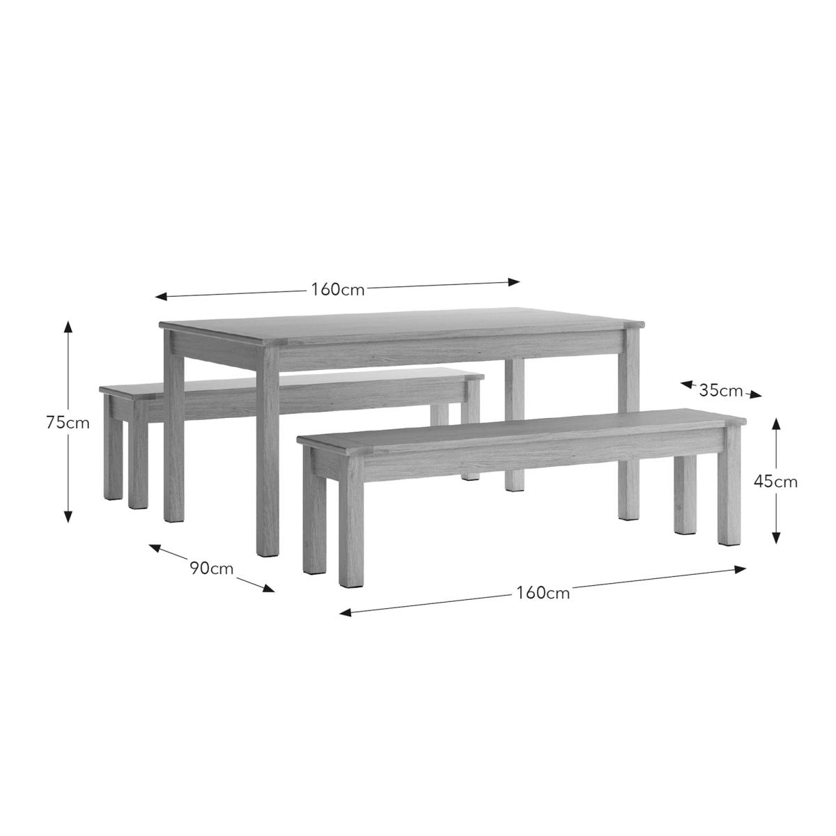 Olney 6 Seater Dining Table and Bench Set – image 3