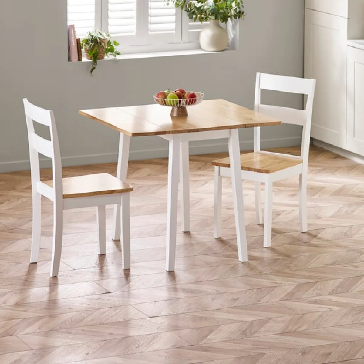 Linwood Square Dropleaf Dining Table with 2 Linwood Dining Chairs – image 1