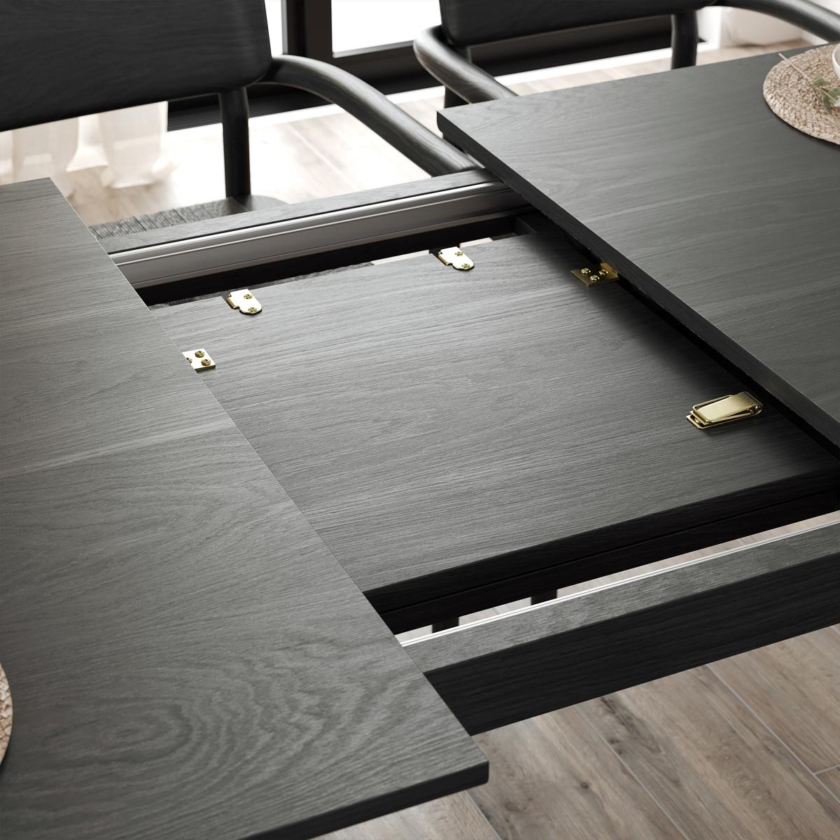 Hudson Rectangular Extendable Dining Table with Black Velvet Lucilla Dining Bench & Renata Dining Chairs – image 8