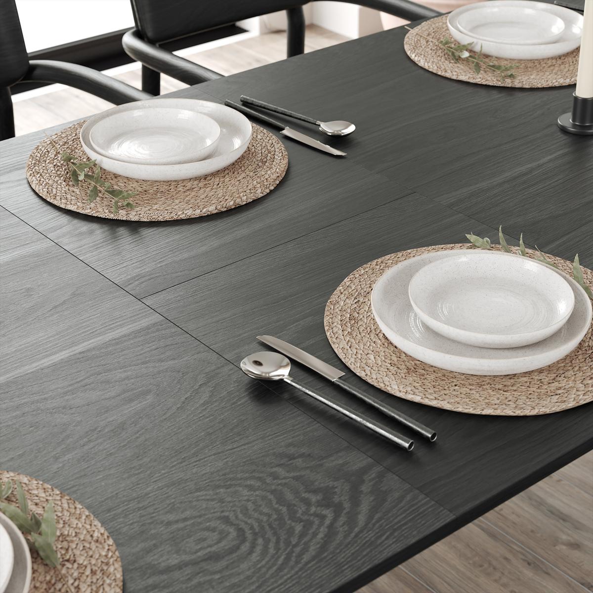 Hudson Rectangular Extendable Dining Table with Black Velvet Lucilla Dining Bench & Renata Dining Chairs – image 9
