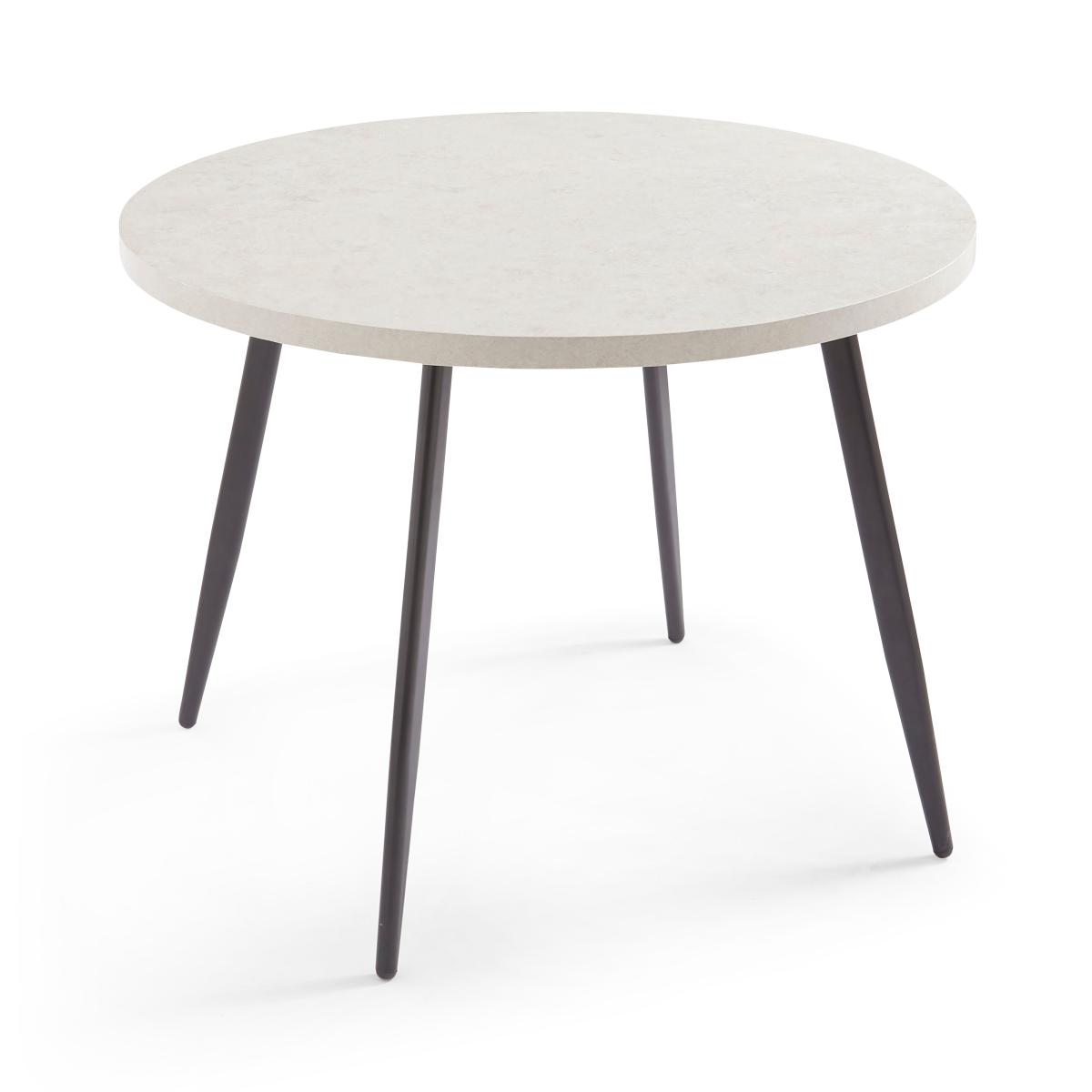 Zuri Round Dining Table with Emily Mink Velvet Folding Dining Chairs – image 6