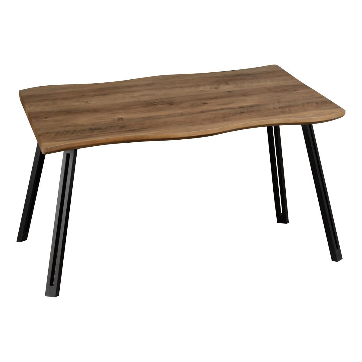 Quebec Wave Oak Effect Dining Table with 4 Lukas Grey Dining Chairs Grey – image 2