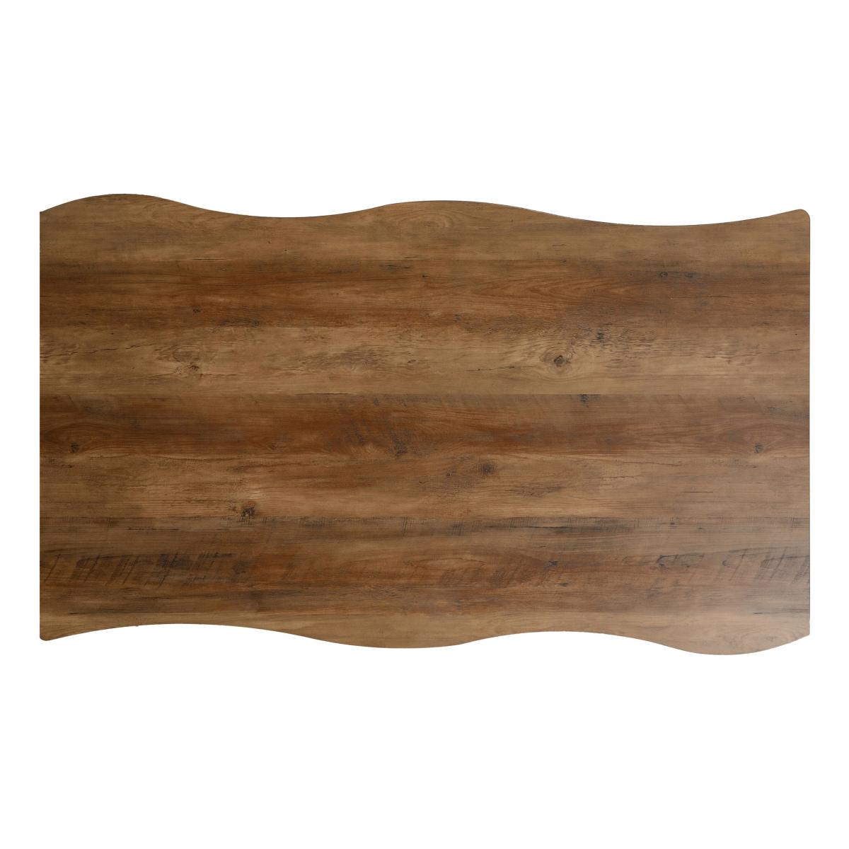 Quebec Wave Oak Effect Dining Table with 4 Lukas Grey Dining Chairs Grey – image 3