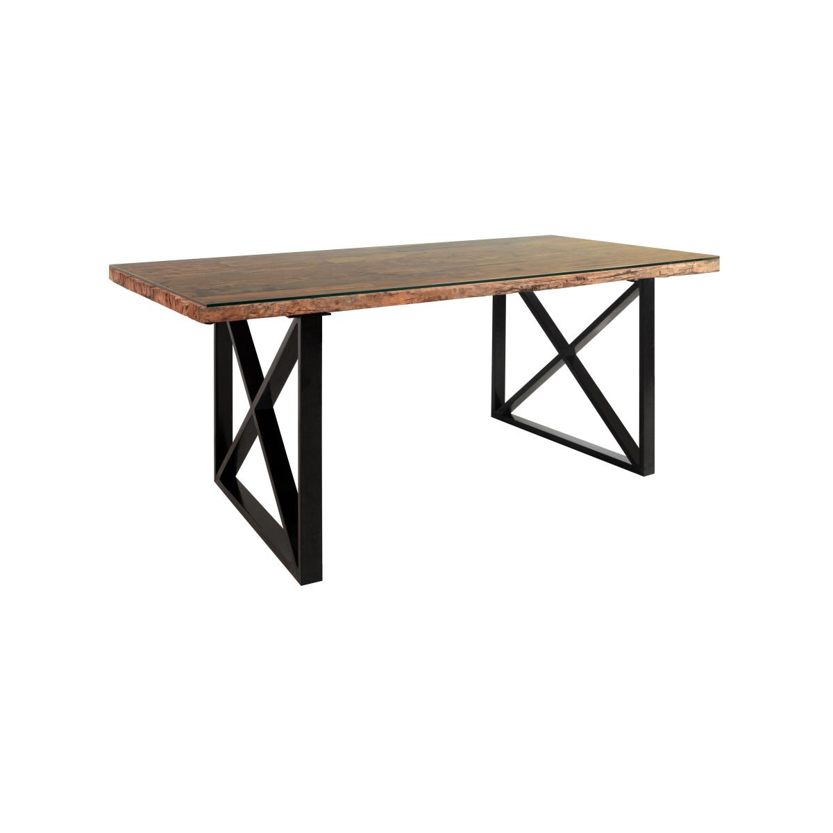 Noir Dining Table with X-Leg Base and 4 Chairs - 180-cm - Grey – image 3