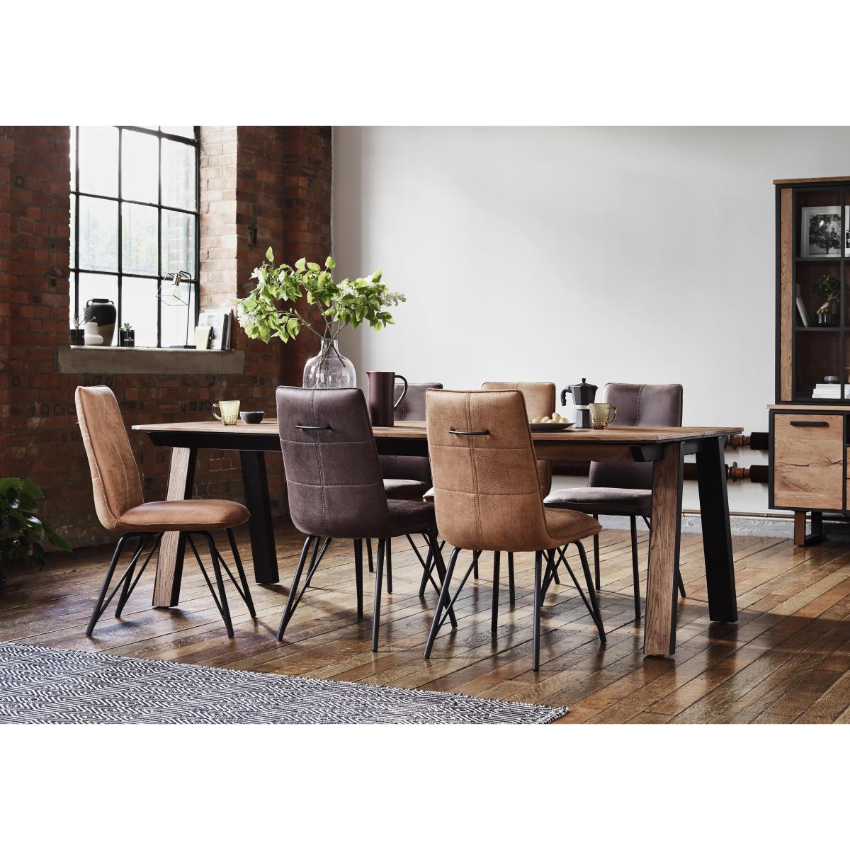Habufa - Austin Extending Dining Table and 6 Chairs - 230-cm - Brown – image 2