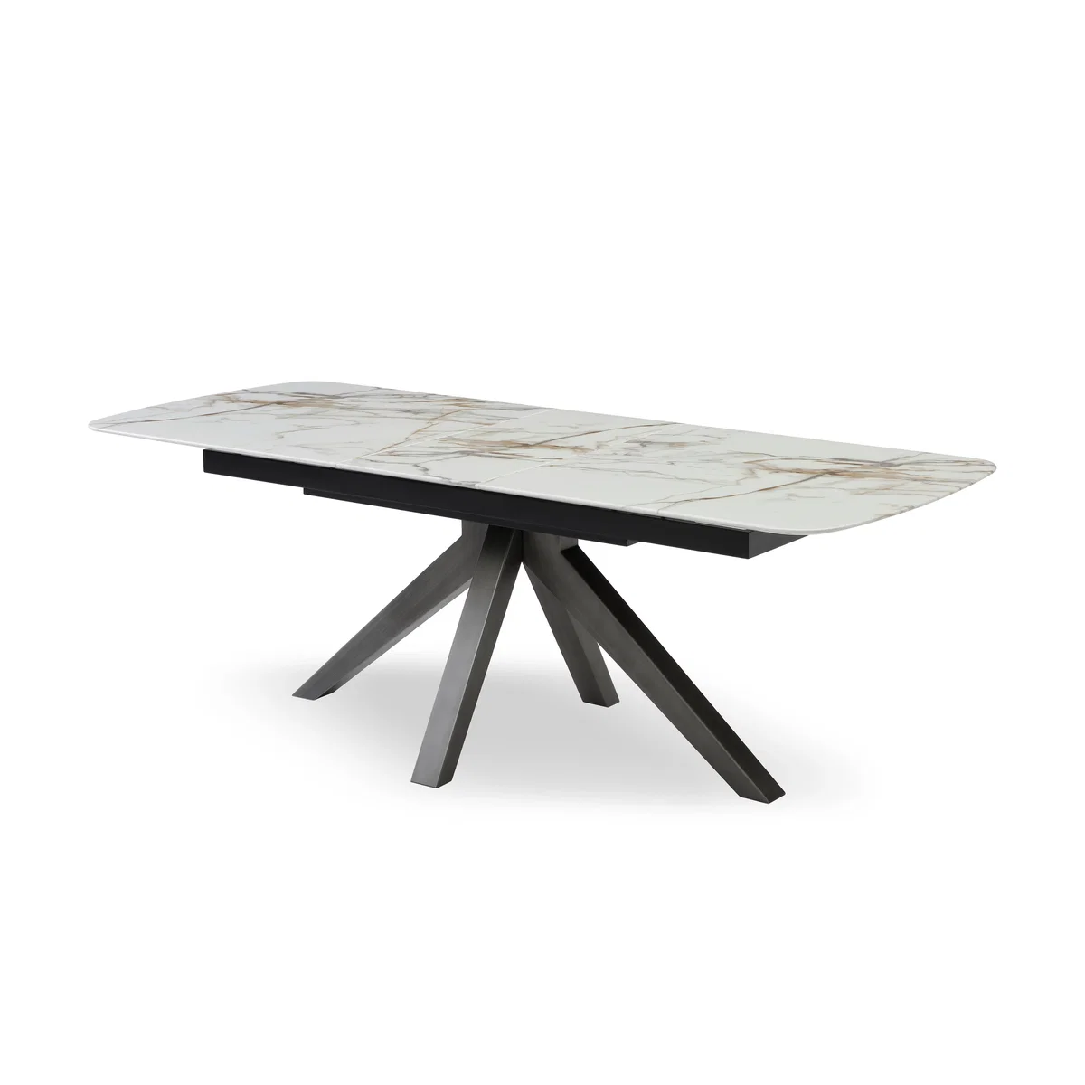 Imperium Pop Up Extending Dining Table and 6 Fabric Swivel Chairs - 140-cm – image 5