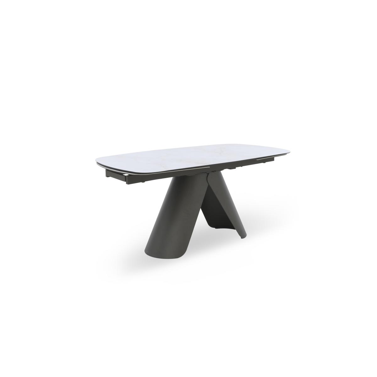 Perla Gloss Extending Dining Table and 6 Fabric Swivel Chairs - 160-cm – image 5