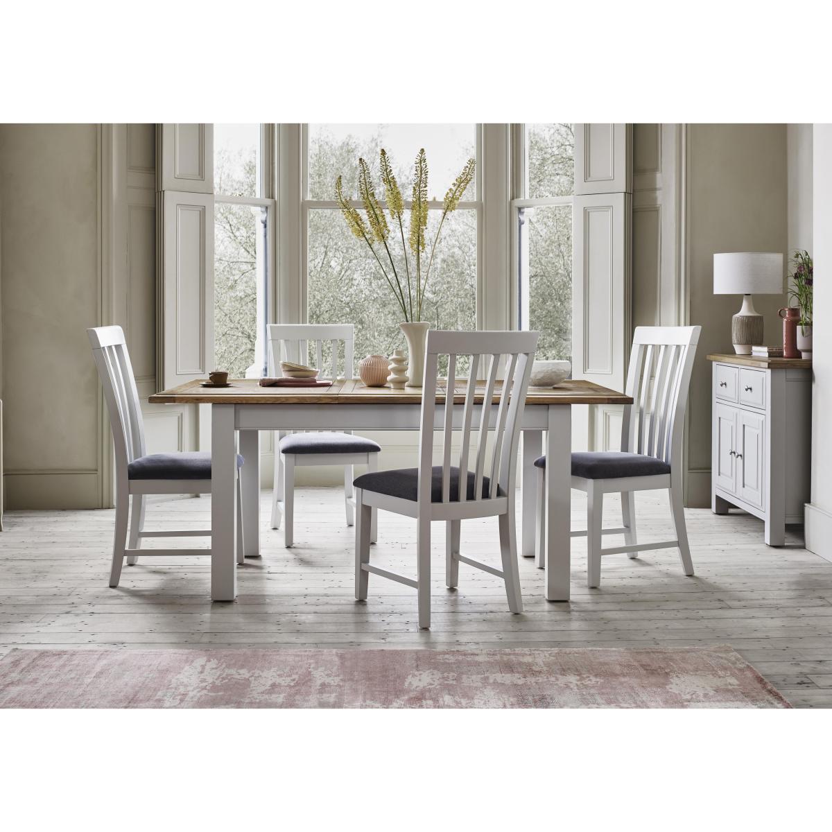 Furnitureland - Hamilton Rectangular Extending Dining Table and 4 Wooden Chairs – image 2