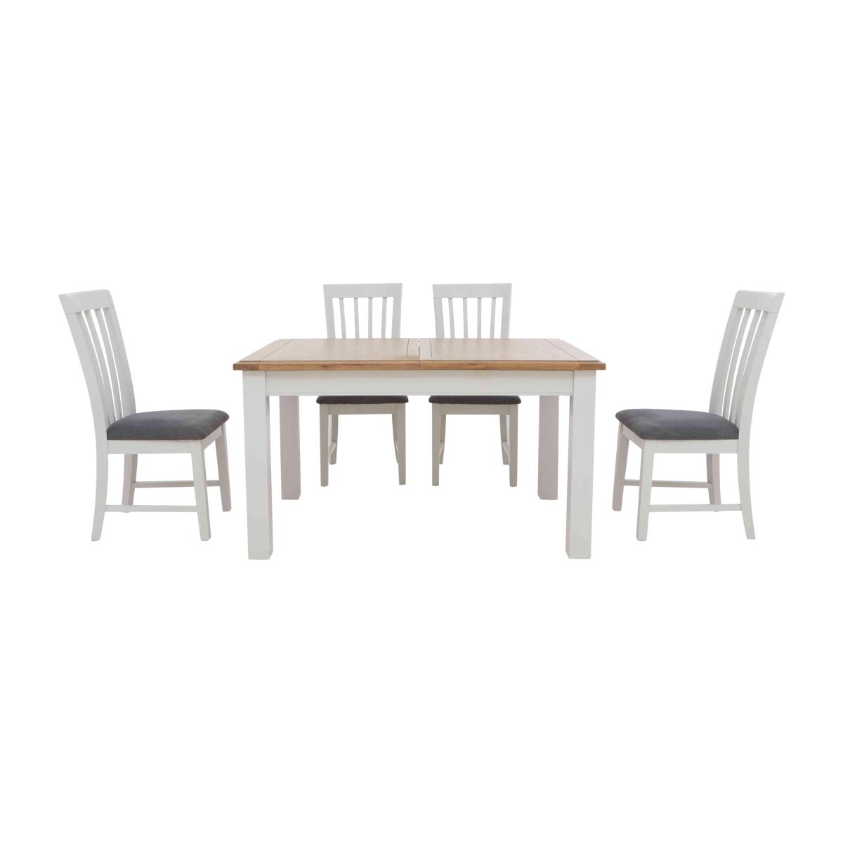Furnitureland - Hamilton Rectangular Extending Dining Table and 4 Wooden Chairs – image 1