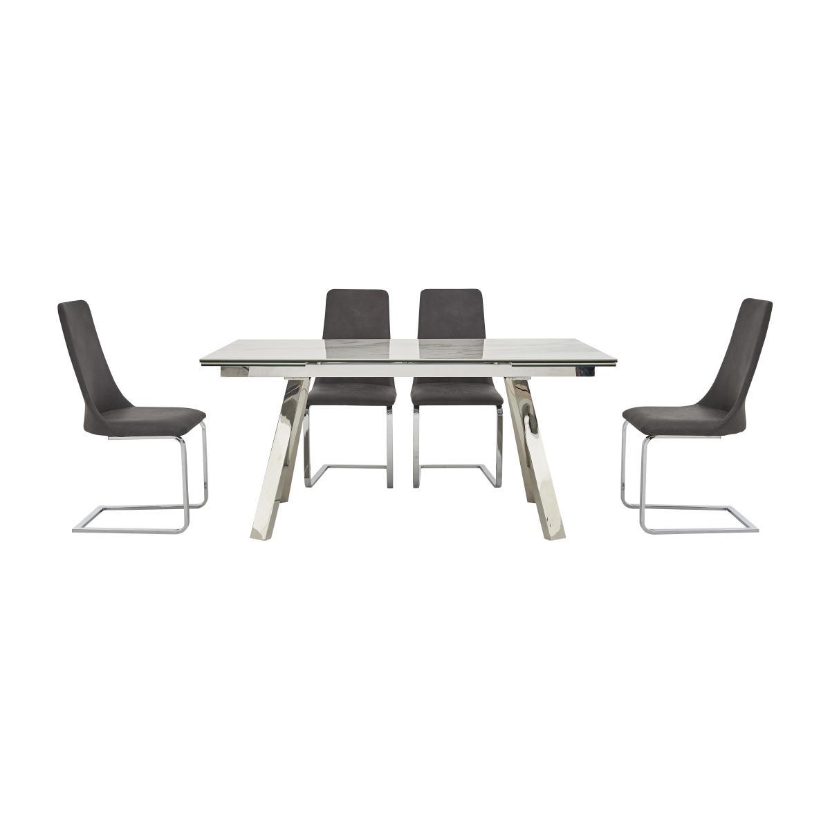 Nevada Extending Dining Table and 4 Chairs - Grey
