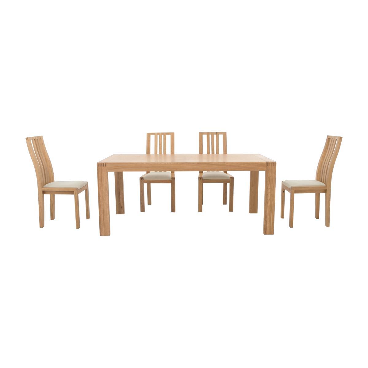 Ercol - Bosco Medium Extending Table and 4 Slatted Chairs - Brown – image 1