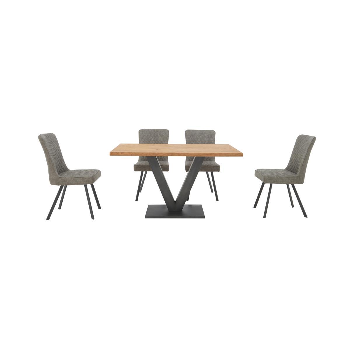 Compact Earth Industrial Dining Table and 4 Easy Clean Quilted Chairs – image 6