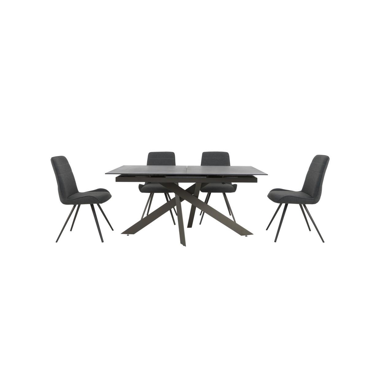 Samurai Extending Dining Table and 4 Faux Leather Dining Chairs – image 6