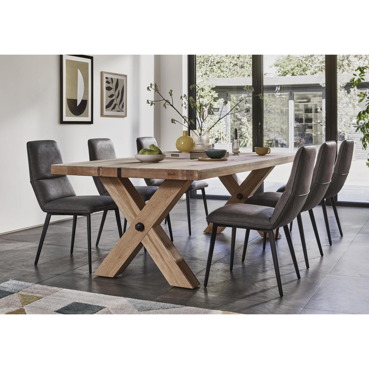 Bodahl - Odin Dining Table with 6 Timm Faux Leather Chairs Set - 220-cm - Desert – image 2