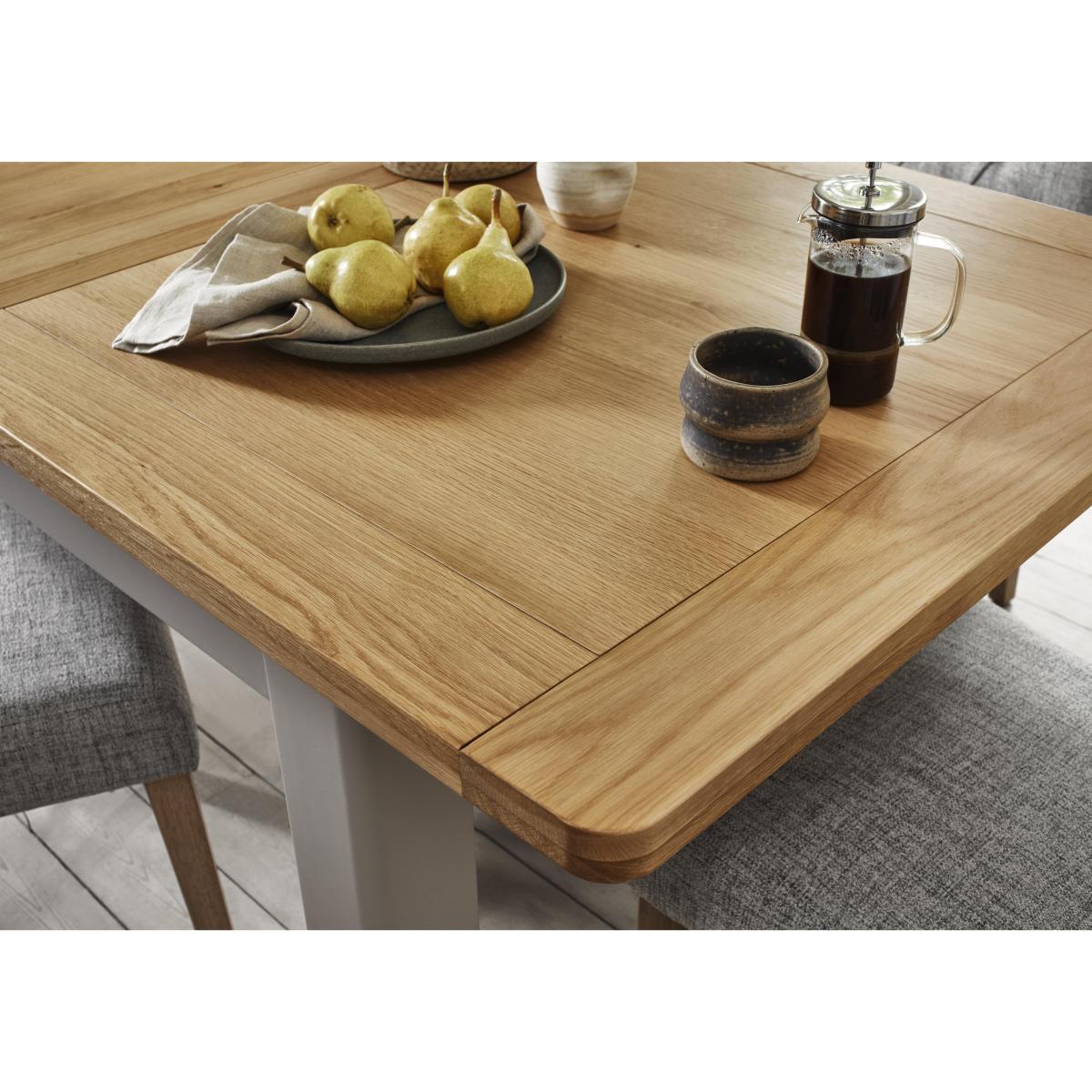 Lewis Rectangular Extending Dining Table and 4 Roll Back Faux Leather Chairs - Dark Grey – image 2
