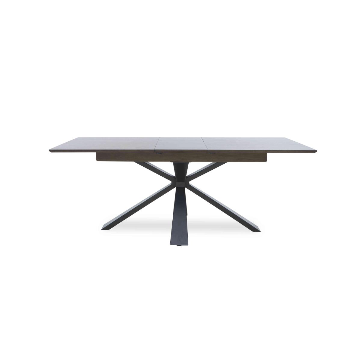 Saigon Extending Dining Table with Metal Base and 4 Taupe Velvet Chairs – image 9