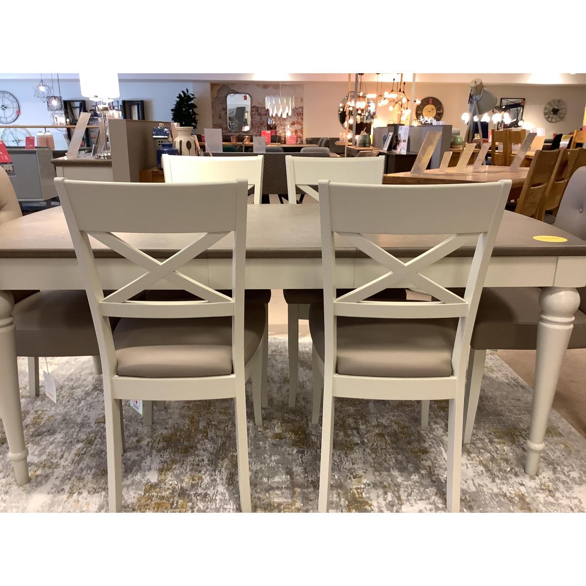 Annecy Extending Table, 4 Cross Back & 2 Upholstered Chairs – image 3