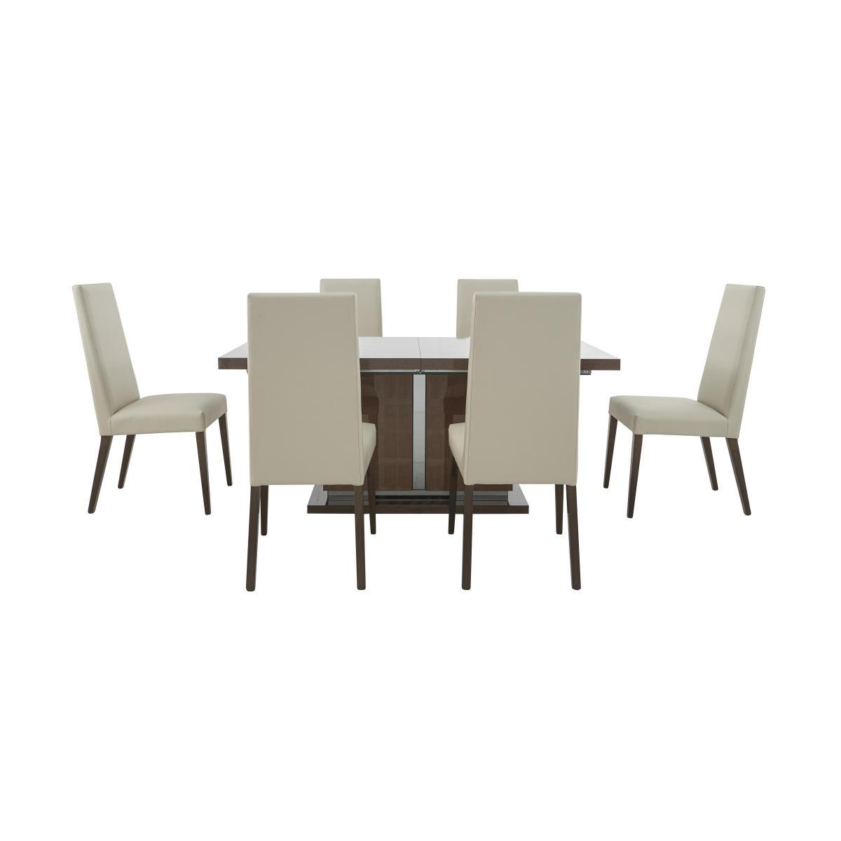 ALF - Vito Large Extending Dining Table and 6 Cream Faux Leather Dining Chairs – image 2