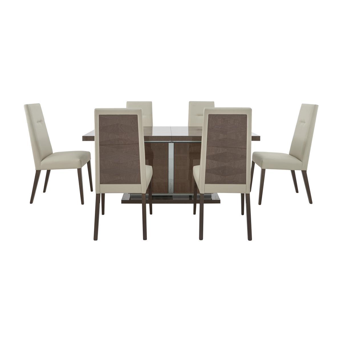 ALF - Vito Large Extending Dining Table and 6 Cream Faux Leather Dining Chairs – image 1