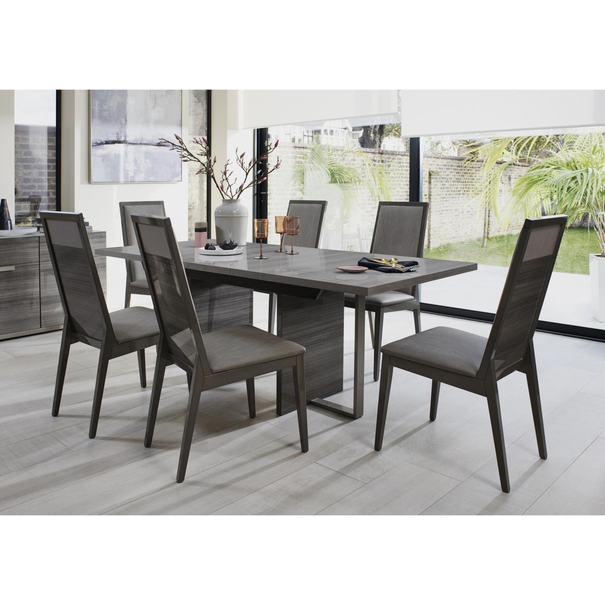 ALF - Movado Extending Dining Table and 6 Dining Chairs - 210-cm - Grey – image 2