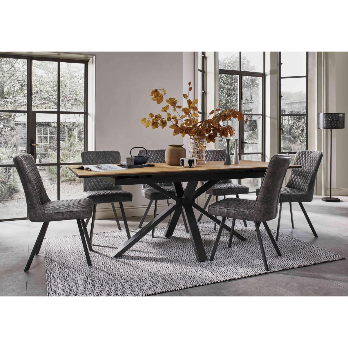 Earth Pop-Up Extending Dining Table and 6 Chairs - Platinum – image 2