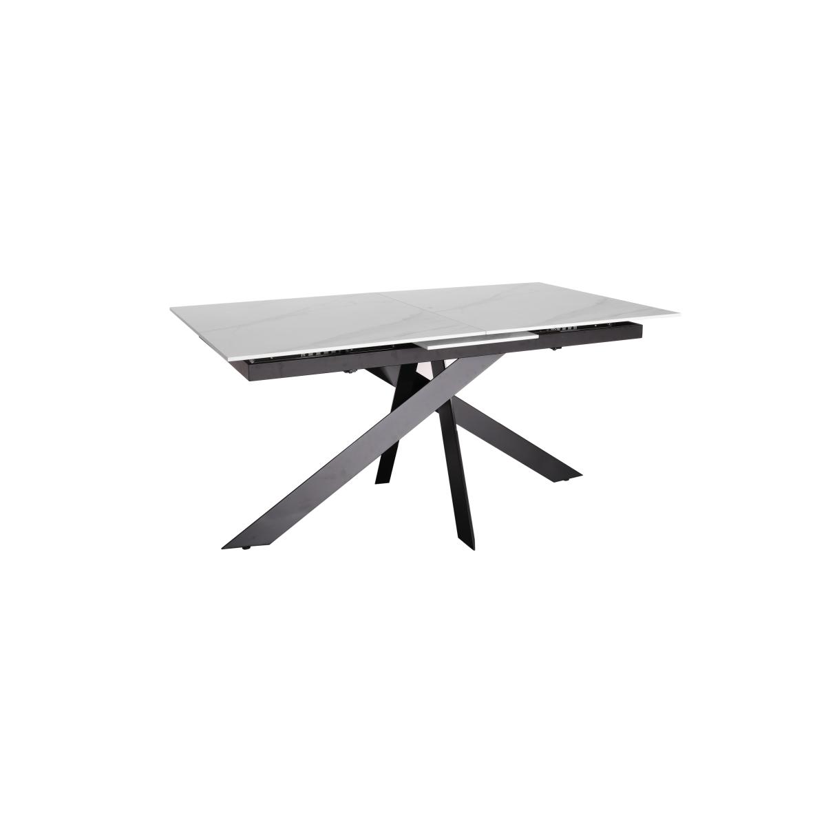Samurai Extending Dining Table with White Stone Top and 4 Velvet Dining Chairs – image 6