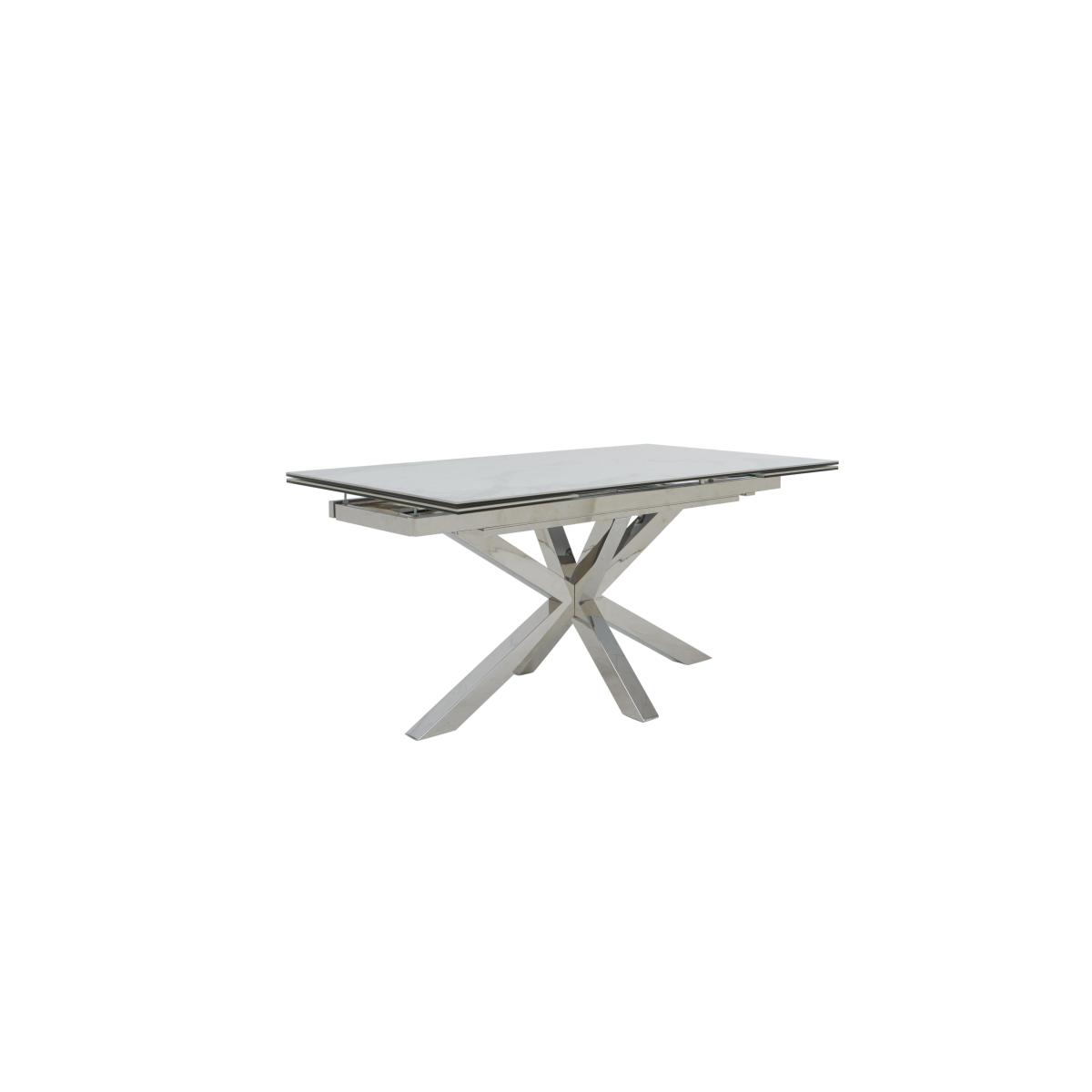 Vegas Extending Dining Table with 4 Faux Leather Swivel Dining Chairs Dining Set – image 6