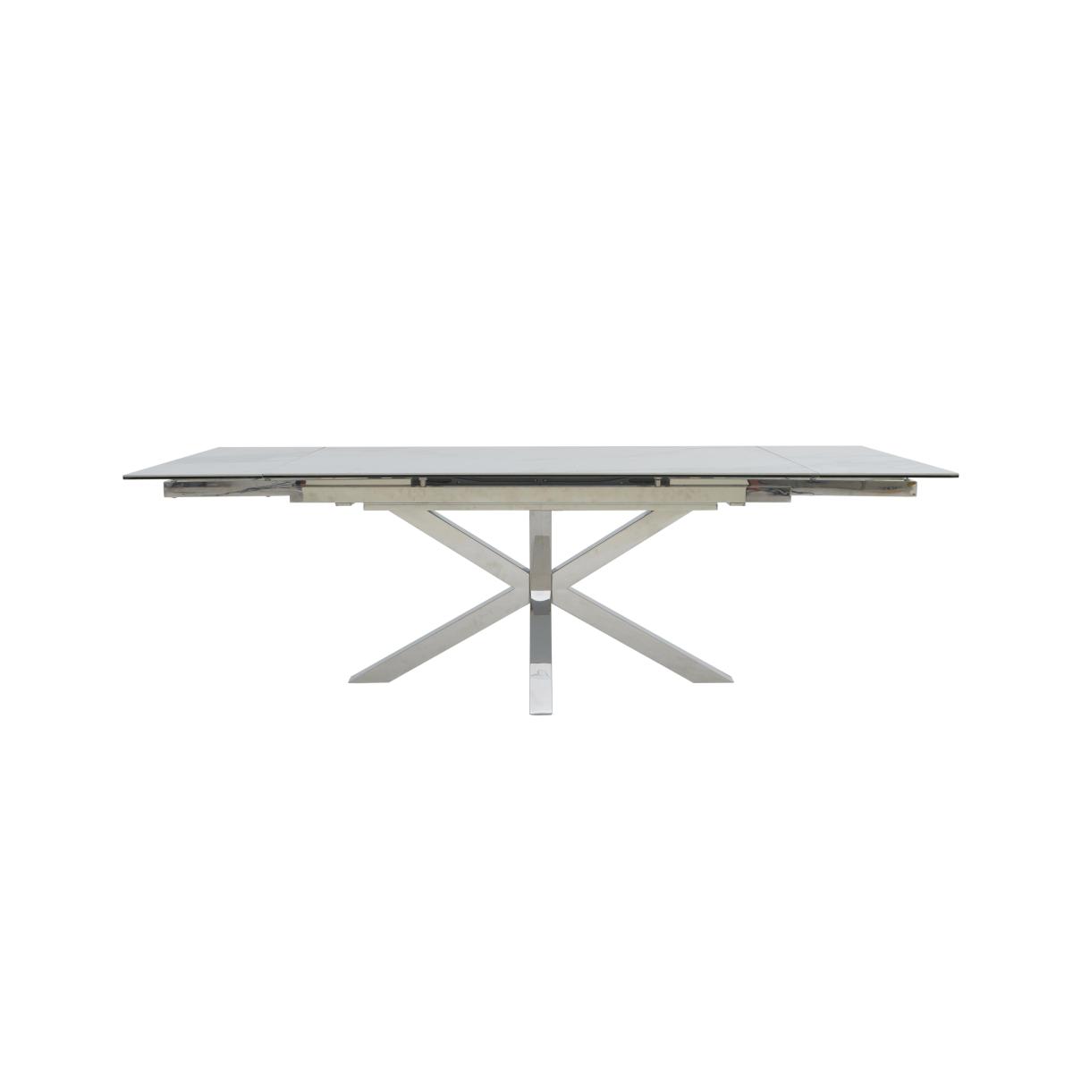 Vegas Extending Dining Table with 4 Faux Leather Swivel Dining Chairs Dining Set – image 7
