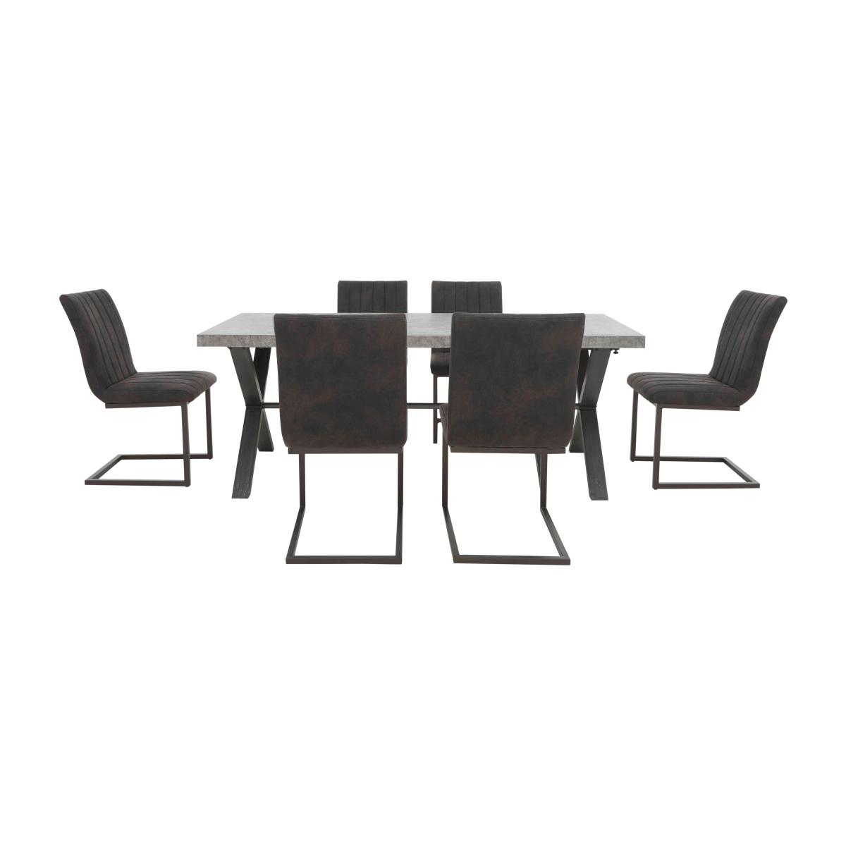 Moon Dining Table and 6 Cantilever Dining Chairs Dining Set - 150-cm – image 1
