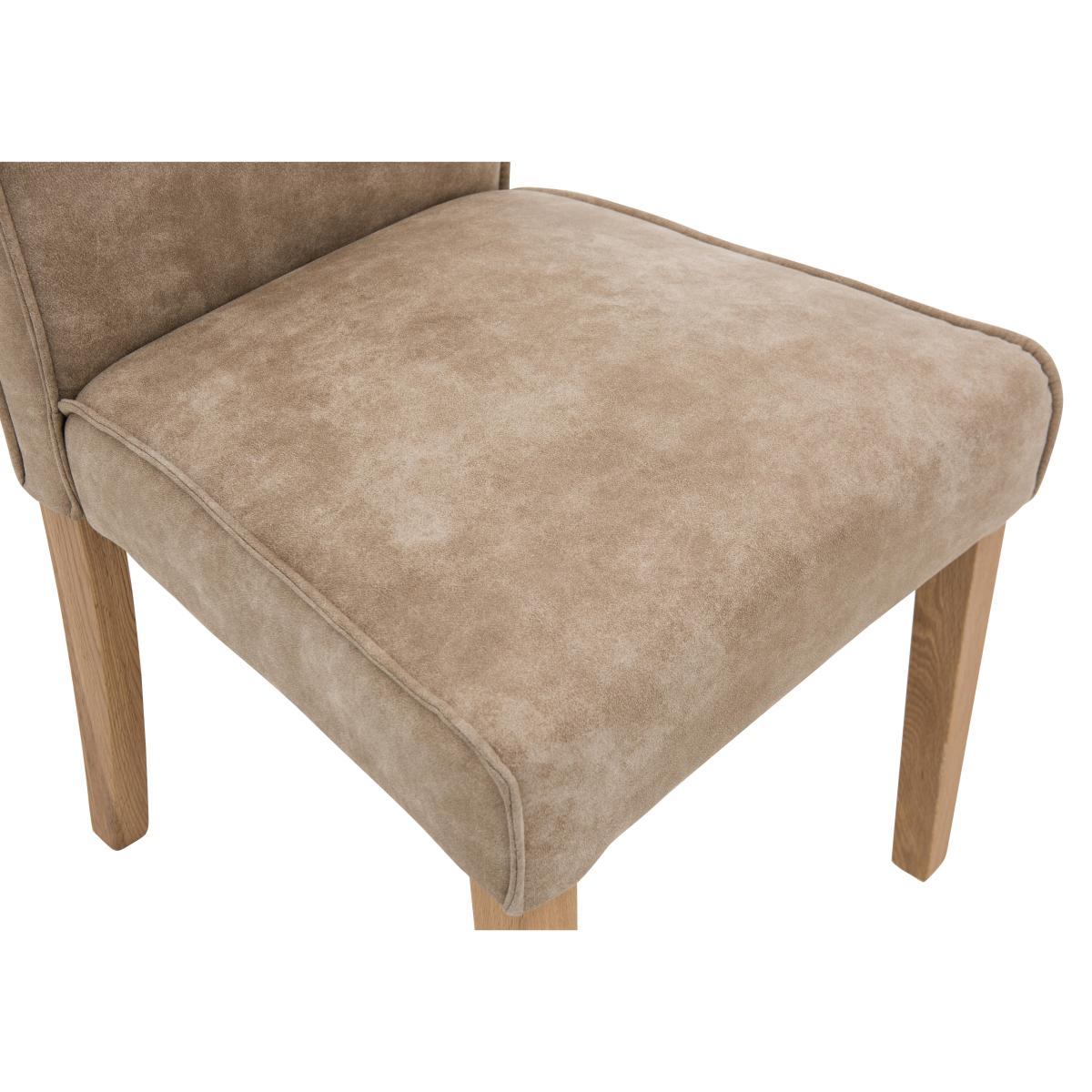 Furnitureland - California Round Solid Oak Extending Dining Table and 4 Faux Suede Dining Chairs – image 11