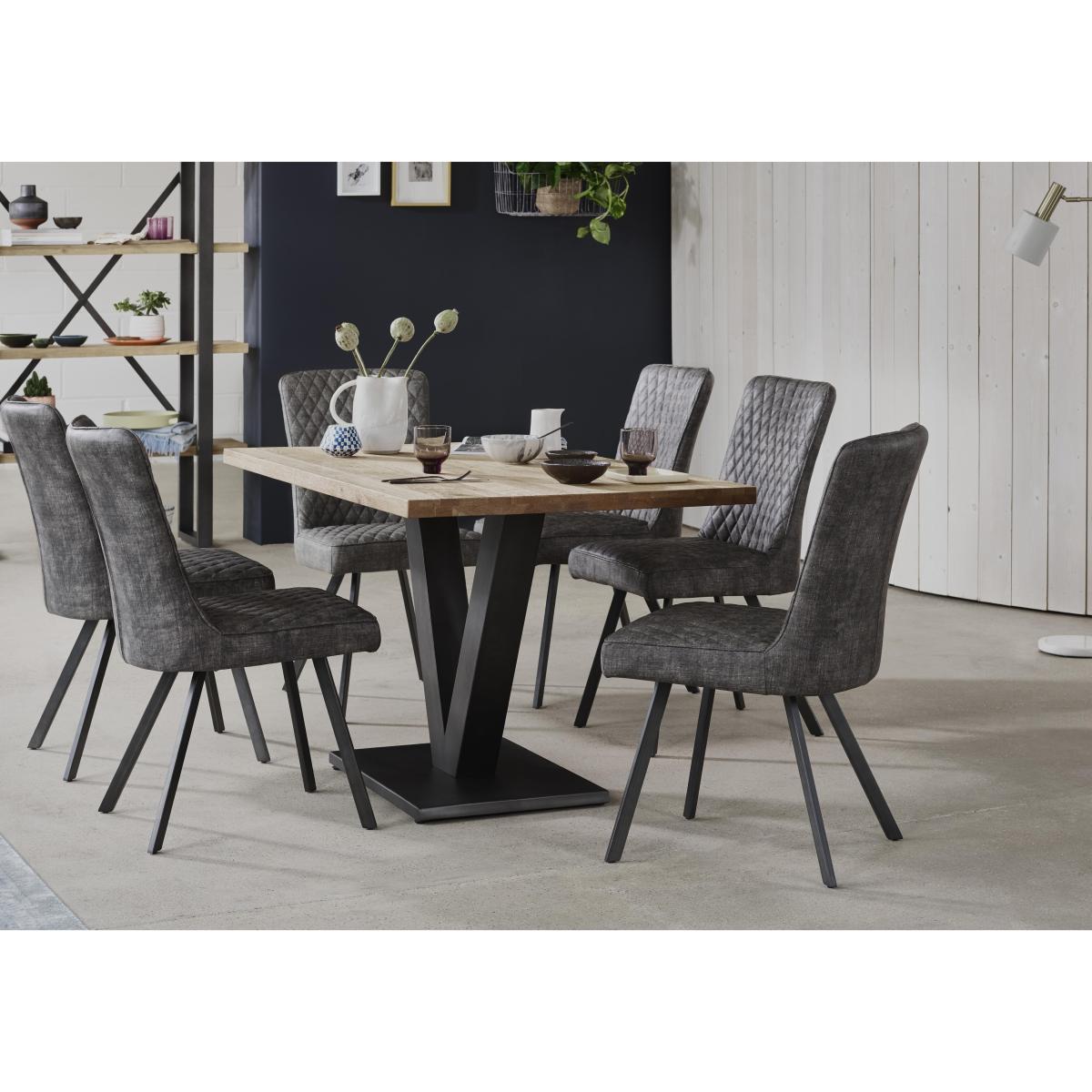 Compact Earth Dining Table and 6 Dining Chairs – image 2