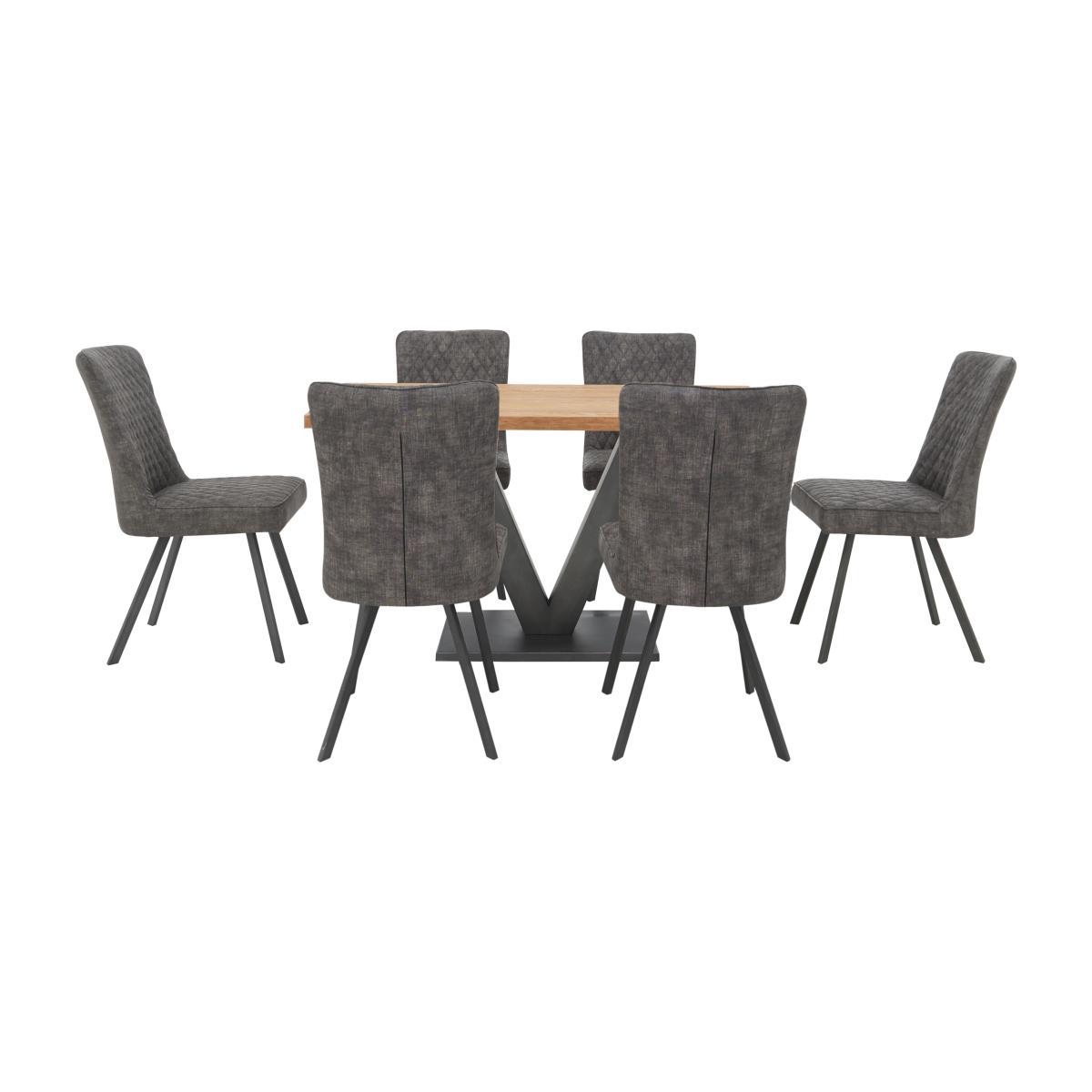 Compact Earth Dining Table and 6 Dining Chairs – image 1