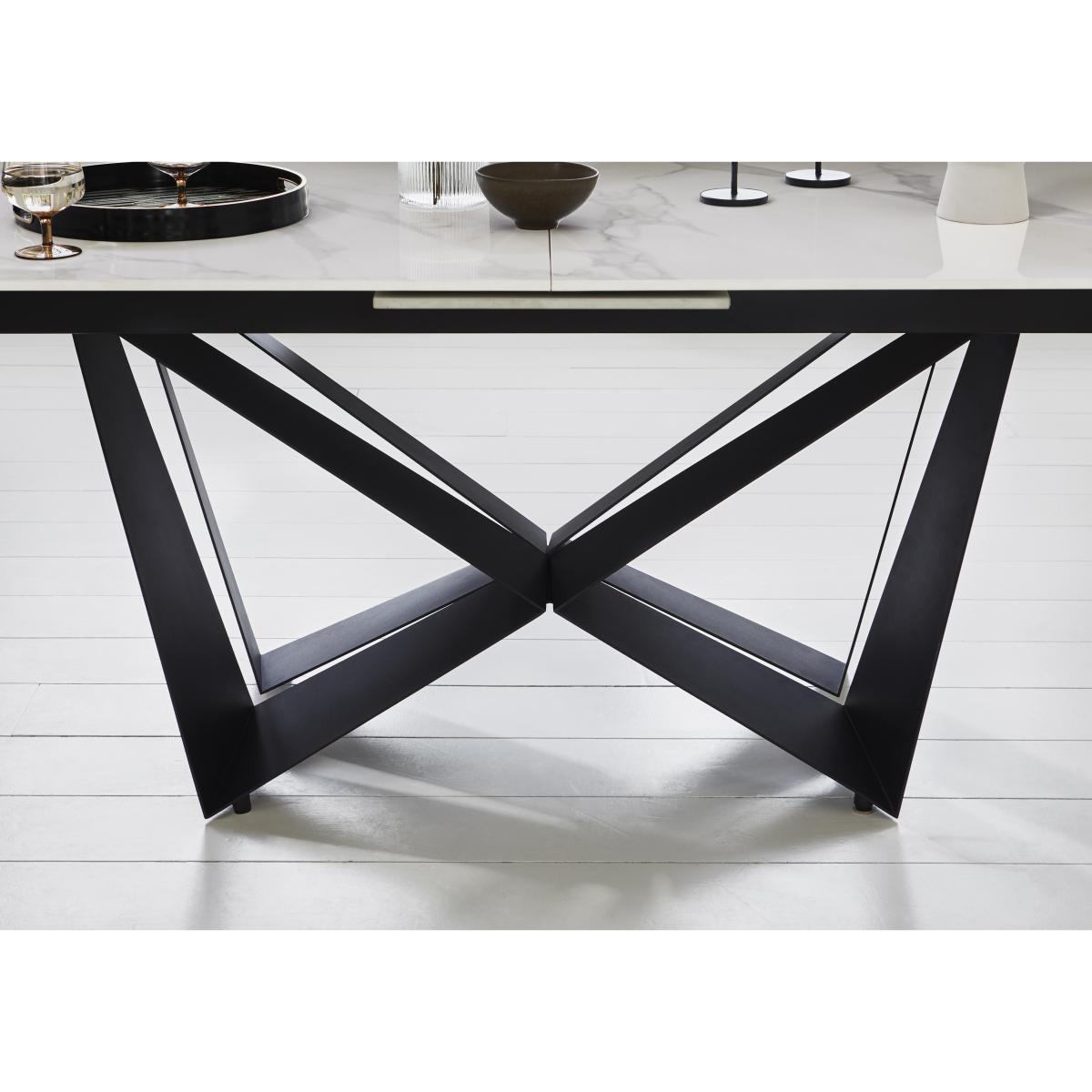 Marvel Black 160 cm Extending Dining Table and 6 Swivel Chairs - Silver – image 4