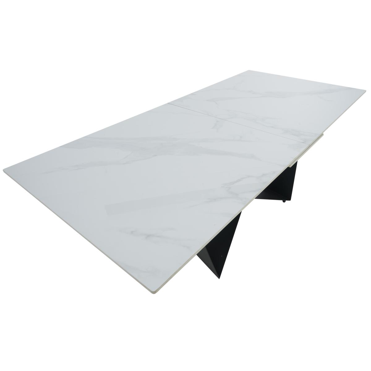 Marvel Black 160 cm Extending Dining Table and 6 Swivel Chairs - Silver – image 5